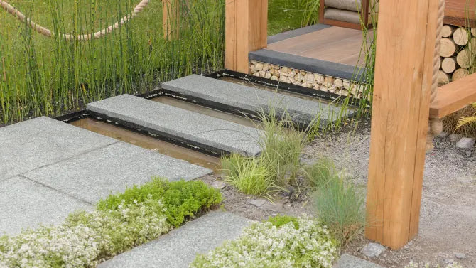 Graphite Black Granite Paving Slabs - Flamed - Patio Pack - 20mm - Textured Paving